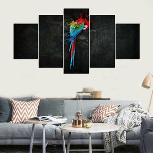 Framed 5 Panels - Parrot
