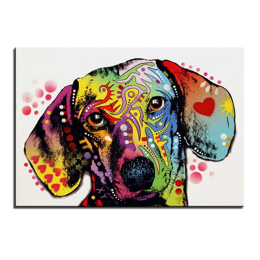 Pine Stretched  Framed 1 Panel - Dog