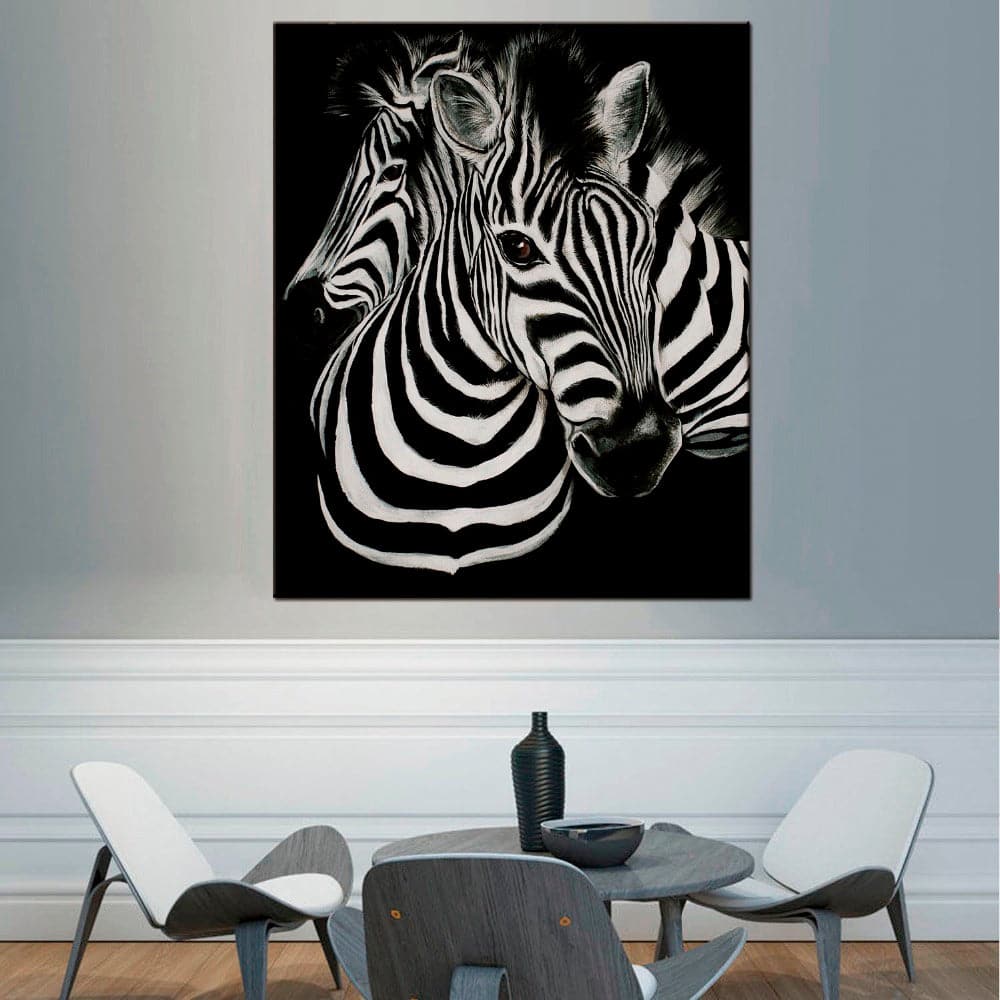 Framed 1 Panel - Zebras