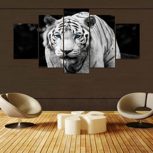 Framed 5 Panels - Tiger