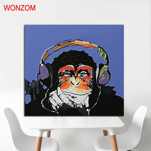 Framed 1 Panel - Music Monkey