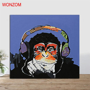 Framed 1 Panel - Music Monkey
