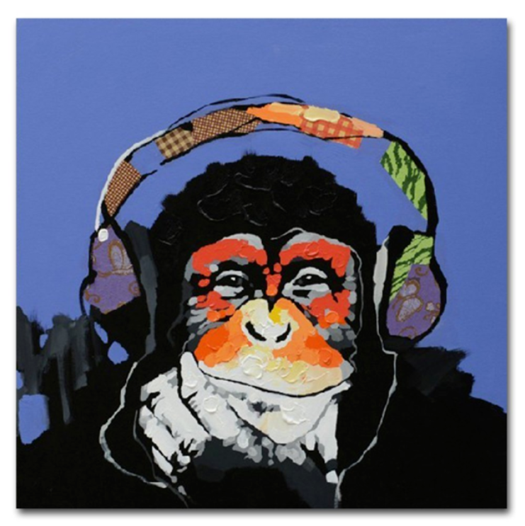 Framed 1 Panel - Music Monkey