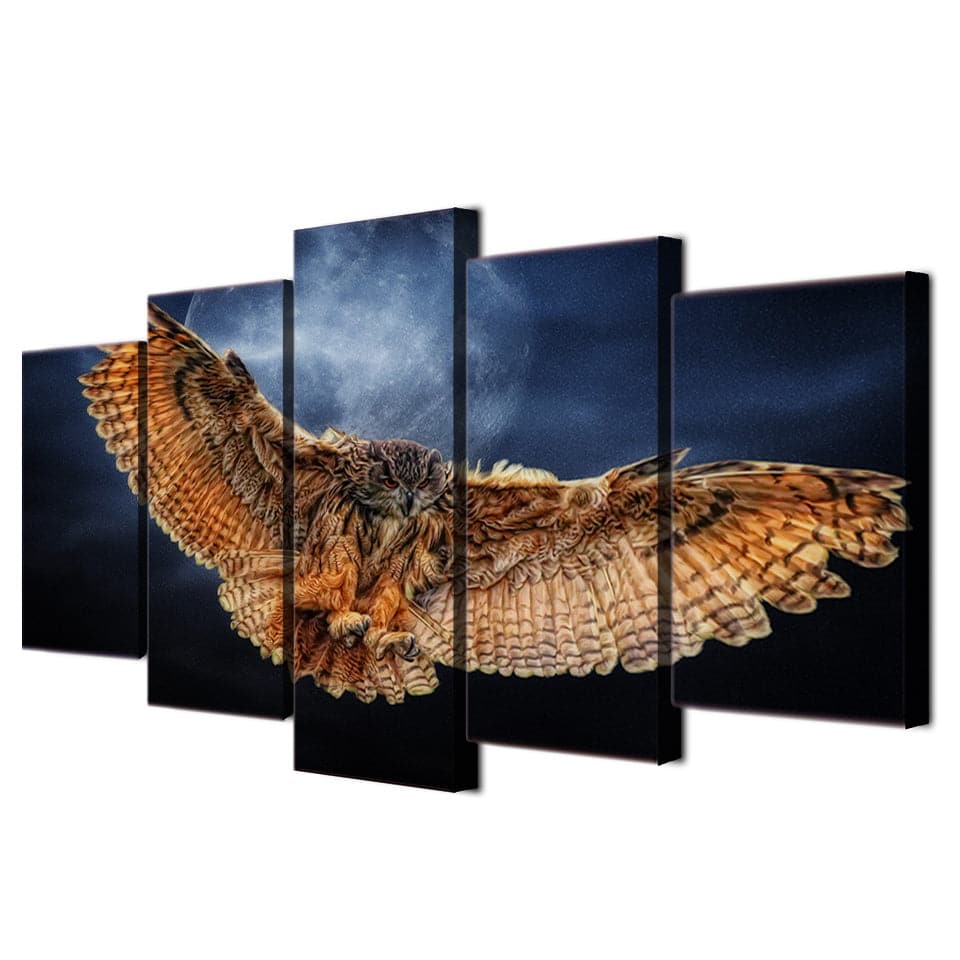 Framed 5 Panels - Owl