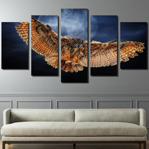 Framed 5 Panels - Owl