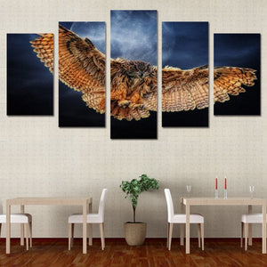 Framed 5 Panels - Owl