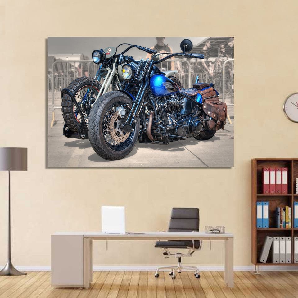 Pine Stretched  Framed 1 Panel - Harley-Davidson
