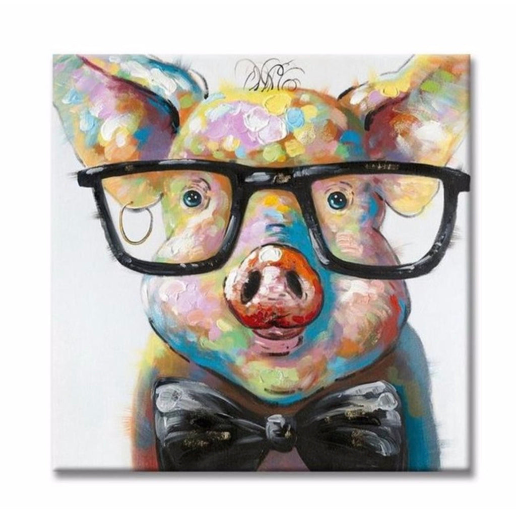 Framed 1 Panel - Happy Pig