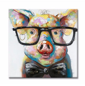 Framed 1 Panel - Happy Pig
