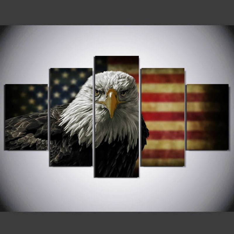 Framed 5 Panels - Eagle