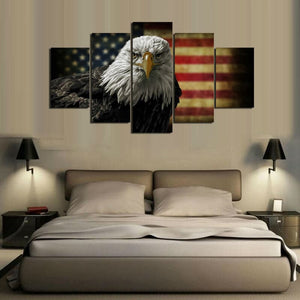 Framed 5 Panels - Eagle