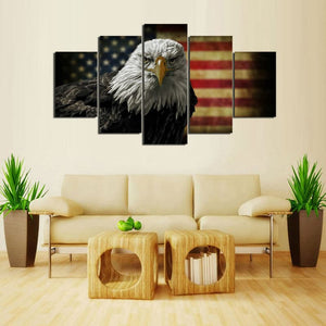Framed 5 Panels - Eagle
