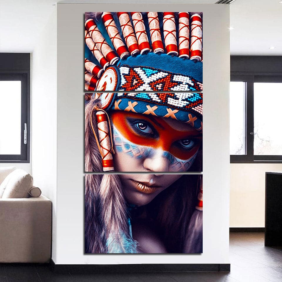 Framed 3 Panels - America Indiana Women