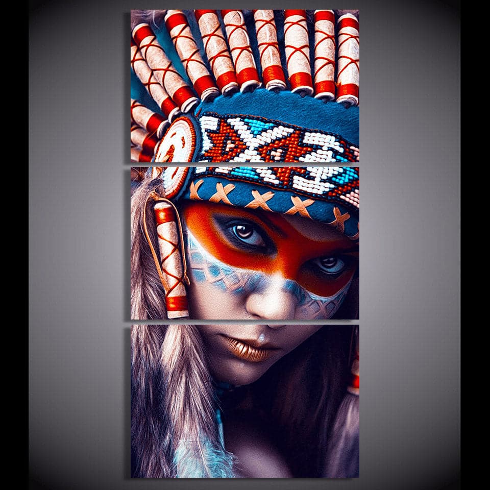 Framed 3 Panels - America Indiana Women