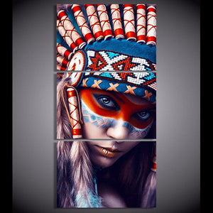 Framed 3 Panels - America Indiana Women