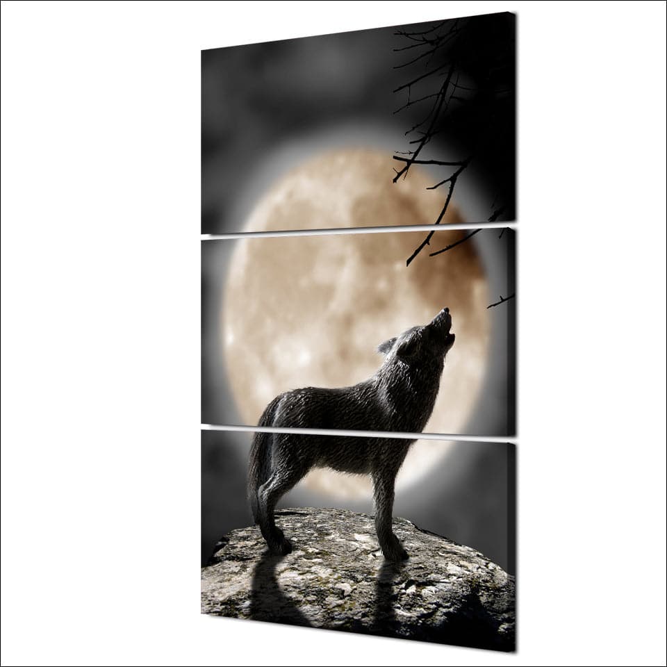 Framed 3 Panels - Wolf