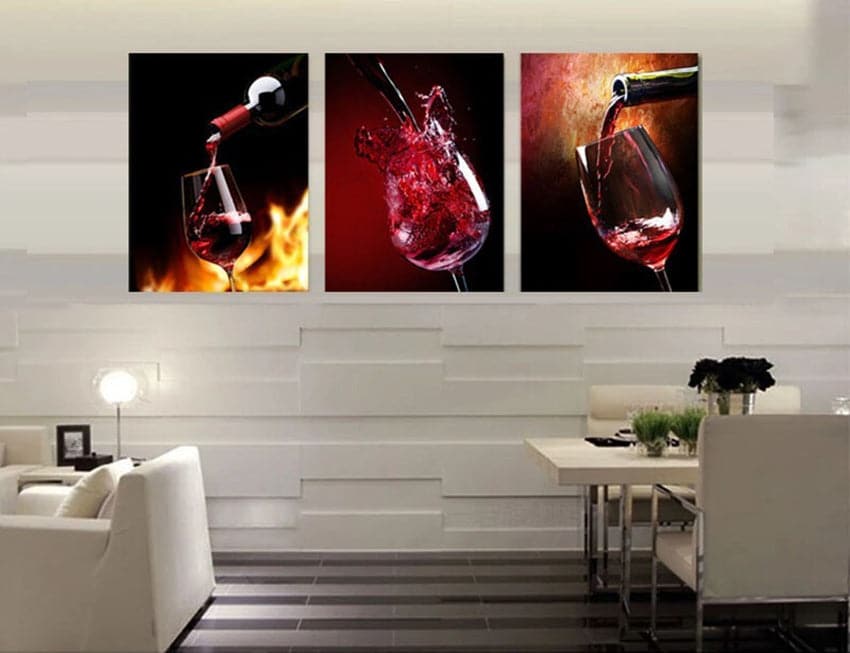 Framed 3 Panels - Wine