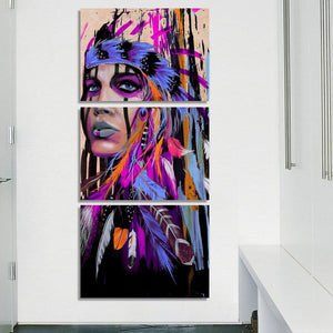 Framed 3 Panels - America Indiana Women