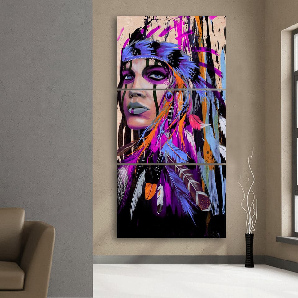 Framed 3 Panels - America Indiana Women