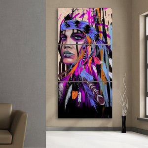 Framed 3 Panels - America Indiana Women