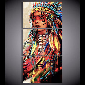 Framed 3 Panels - America Indiana Women