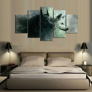 Framed 5 Panels - Wolfs