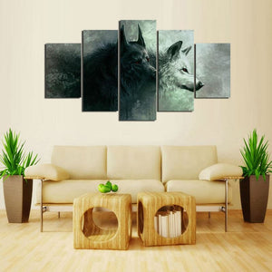 Framed 5 Panels - Wolfs