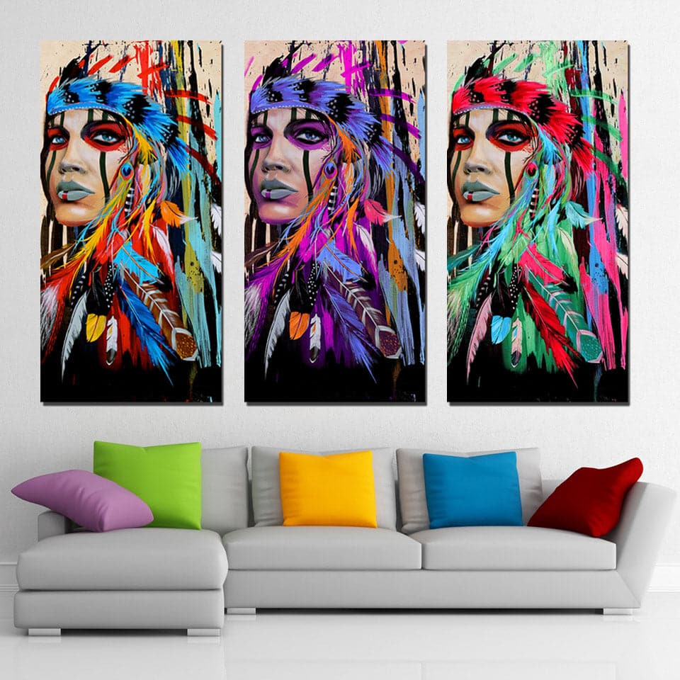 Framed 3 Panels - Indiana Women