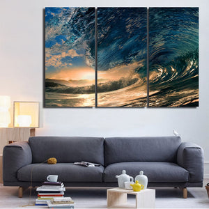 Framed 3 Panels - Wave