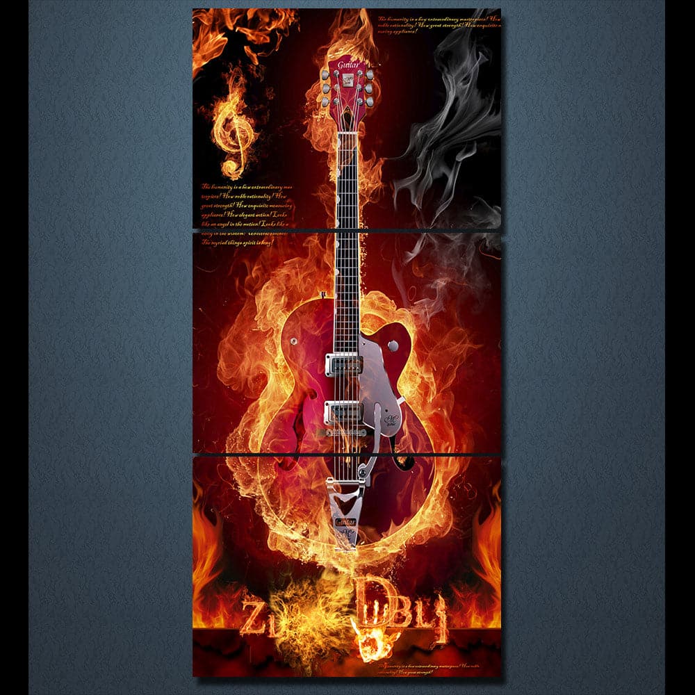 Framed 3 Panels - Guitar