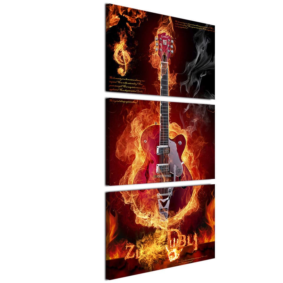Framed 3 Panels - Guitar