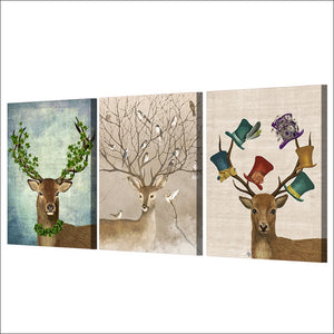 Framed 3 Panels - Deer