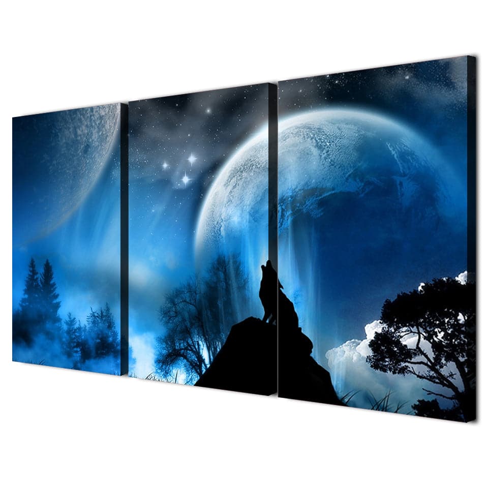Framed 3 Panels - Wolf