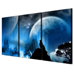 Framed 3 Panels - Wolf