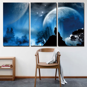 Framed 3 Panels - Wolf