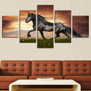 Framed 5 Panels - Horse