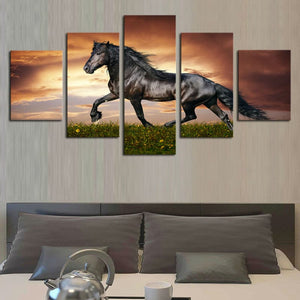 Framed 5 Panels - Horse