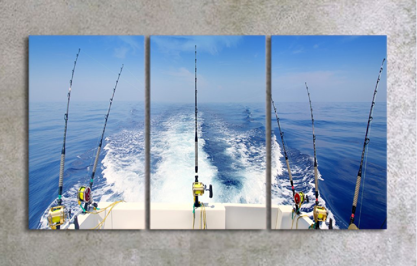 Framed 3 Panels - Fishing