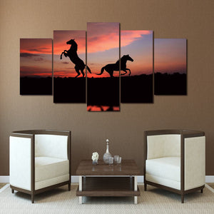 Framed 5 Panels - Horse