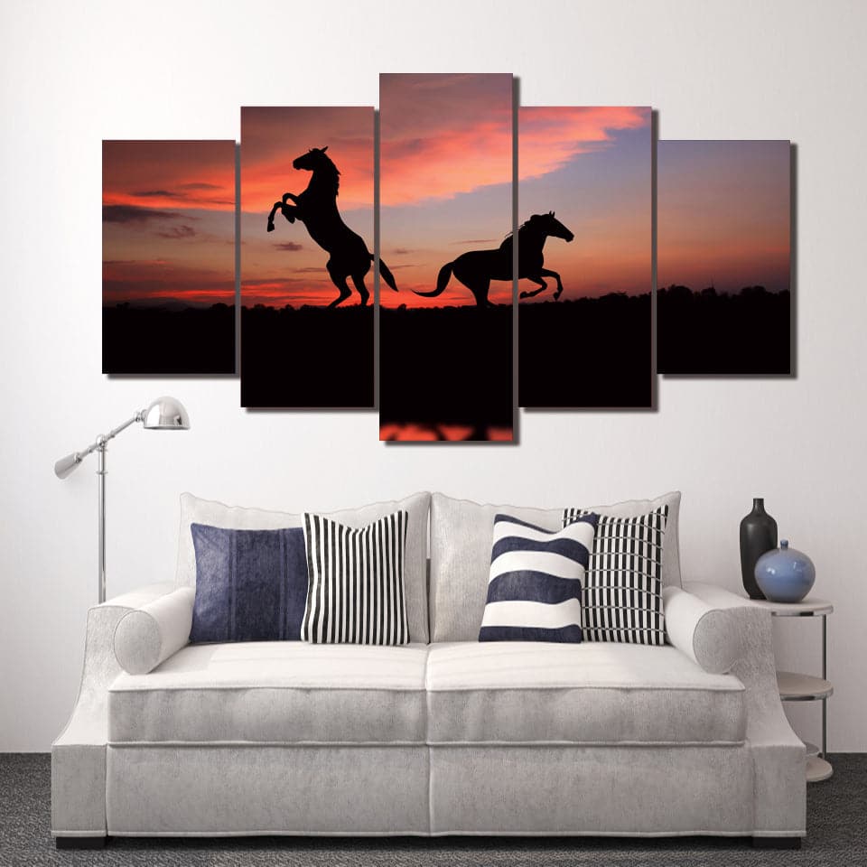 Framed 5 Panels - Horse