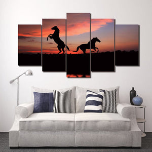 Framed 5 Panels - Horse