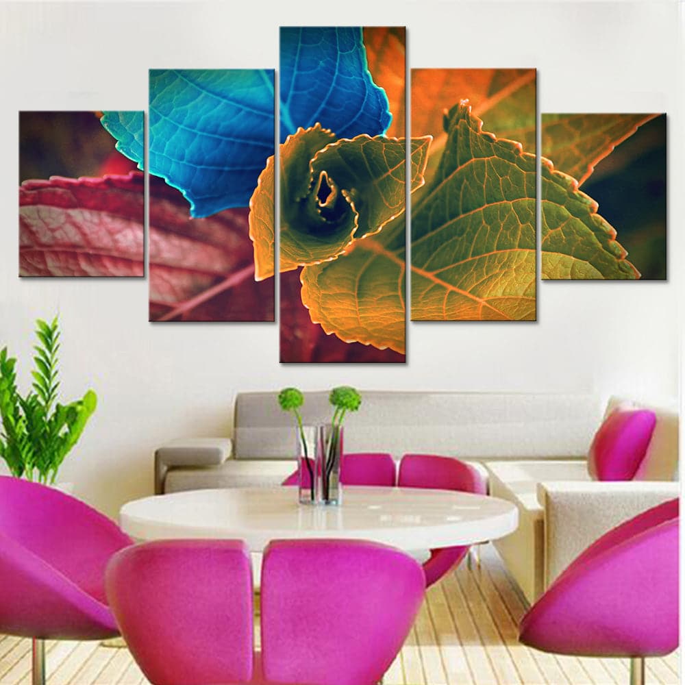 Pine Stretched  Framed 5 Panels - Flower
