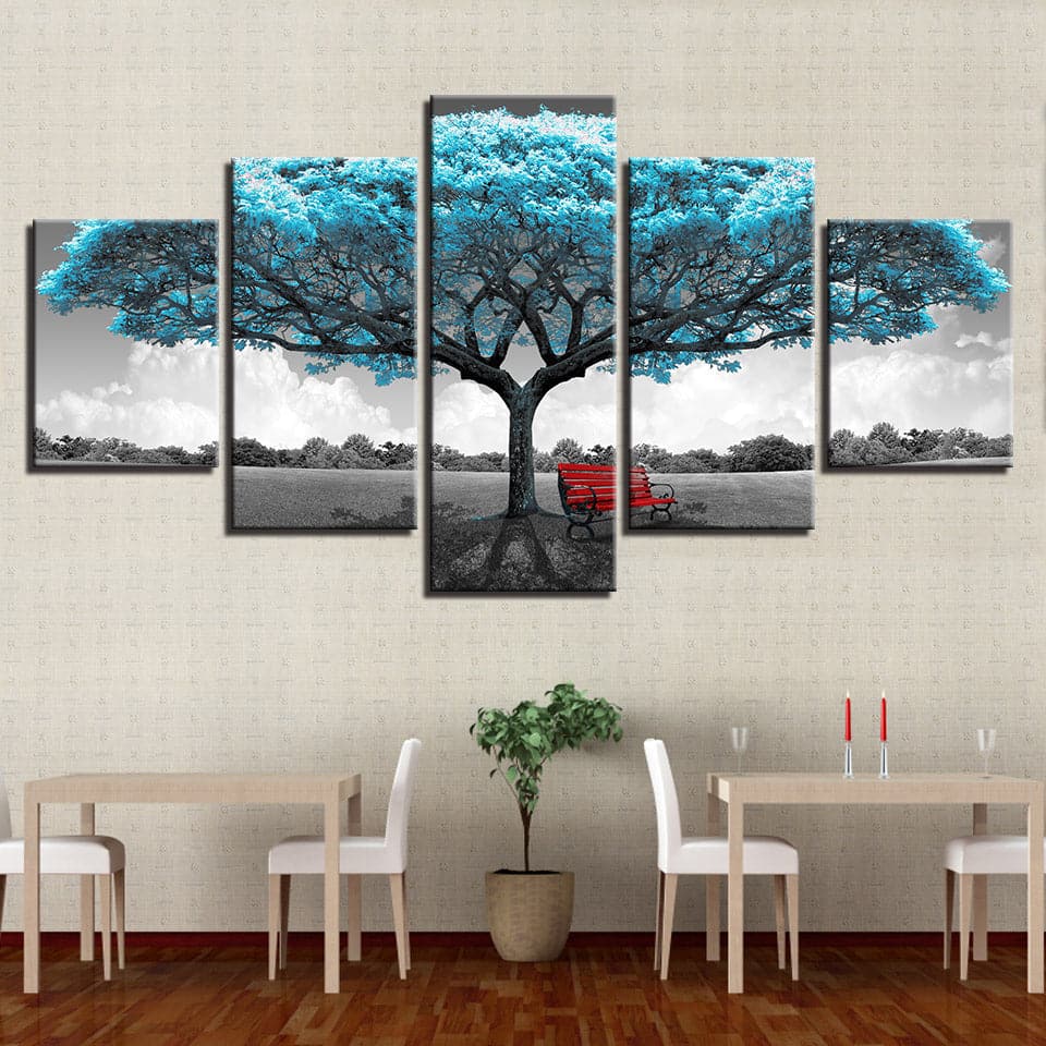 Framed 5 Panels - Tree