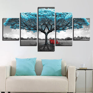 Framed 5 Panels - Tree