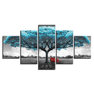 Framed 5 Panels - Tree