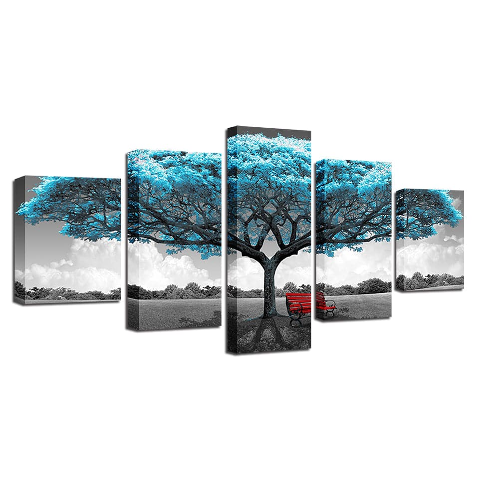 Framed 5 Panels - Tree