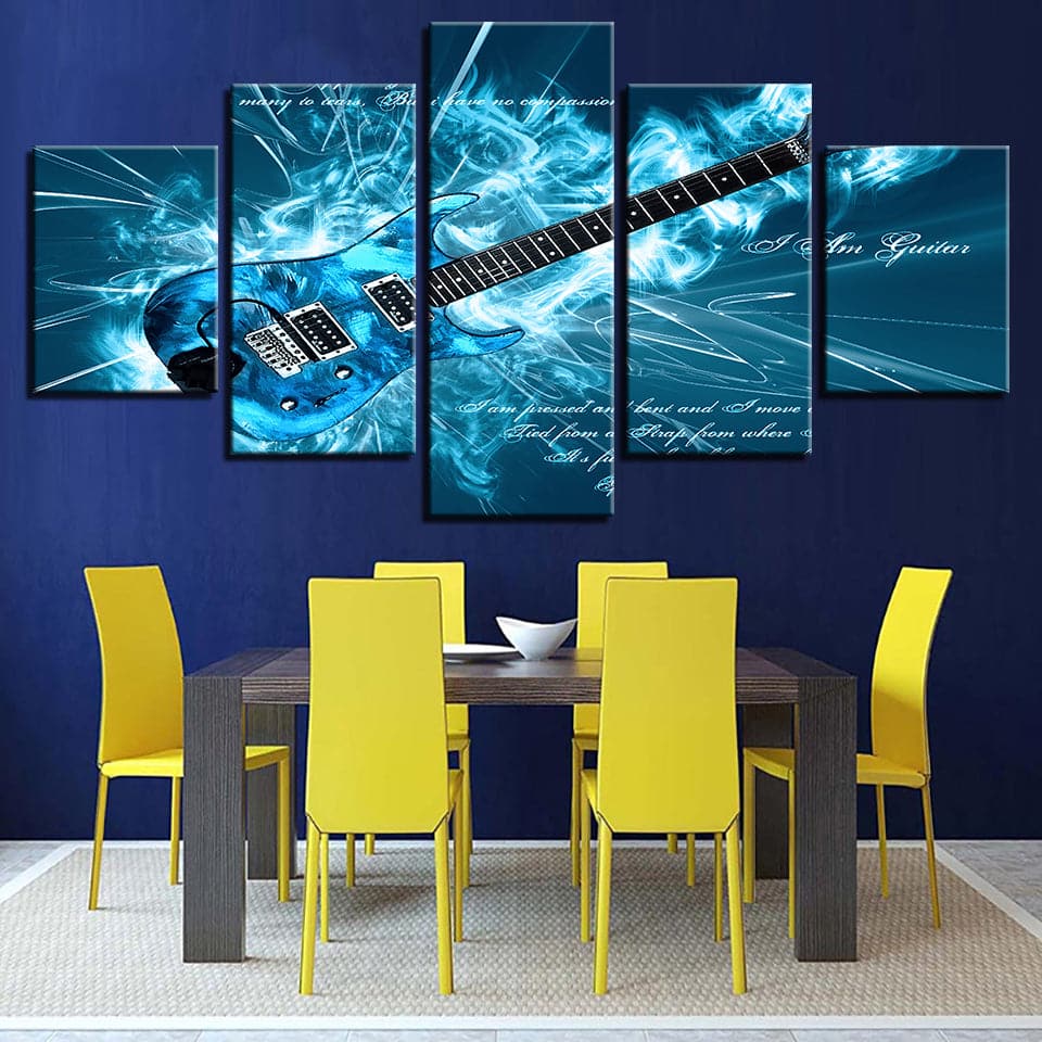 Framed 5 Panels - Guitar