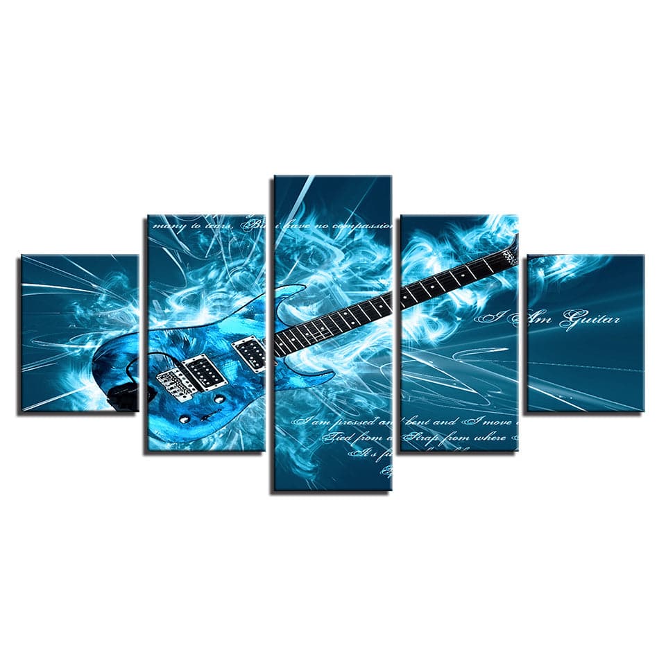 Framed 5 Panels - Guitar