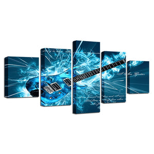 Framed 5 Panels - Guitar