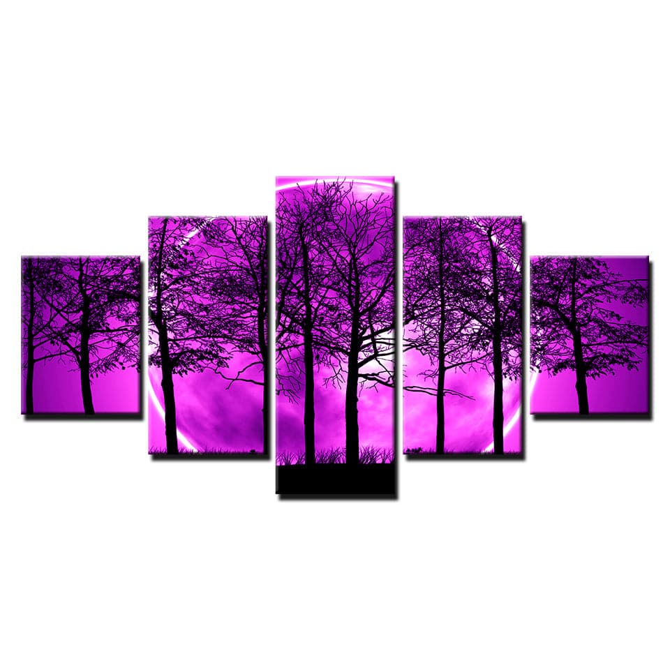 Framed 5 Panels - Forest